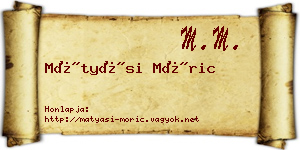 Mátyási Móric névjegykártya